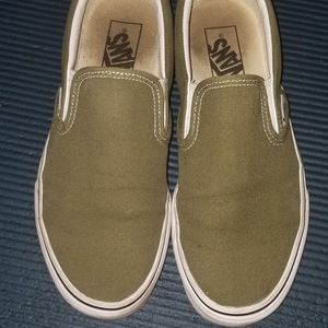 army green slip on vans